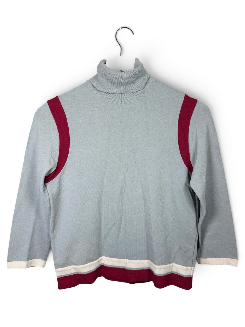 Prada Women’s Vintage 90s Color-Blocked Knit Turtleneck Sweater W2493 Sz 42 EU